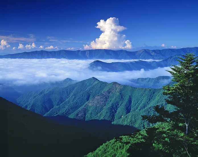 夏雲の山稜